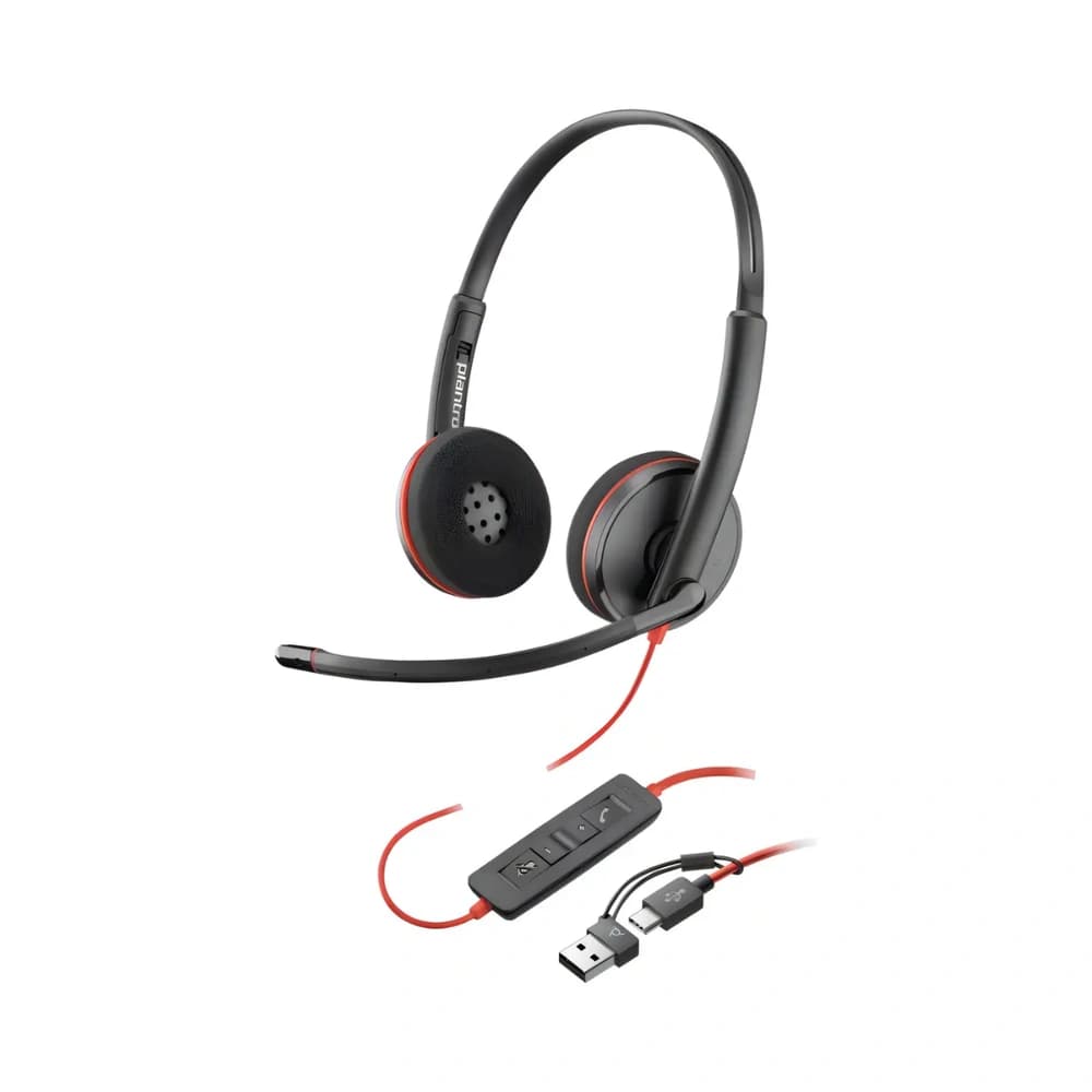 Auricular Estéreo Poly Blackwire 3320 USB-C / USB-A Teams Certified - vista 1